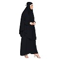 Two piece Jilbab with inner abaya- Black Two piece Jilbab with inner abaya- Black